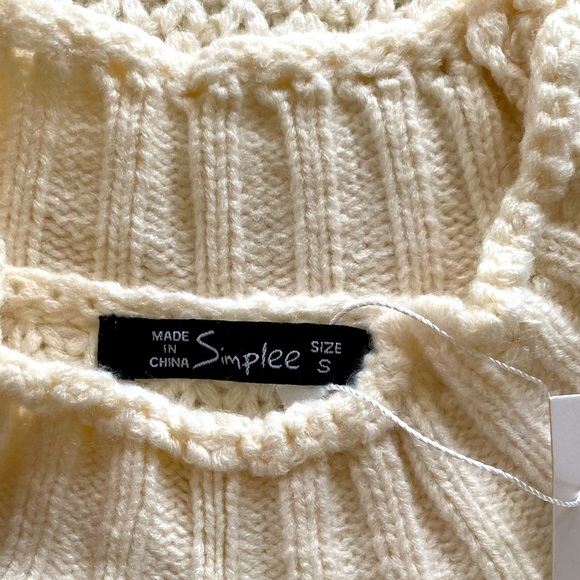SIMPLEE WOMEN OVERSIZED KNITTED LONG SLEEVE PULLOVER SWEATER SIZE SMALL 🌟NWT🌟 - Picture 8 of 12